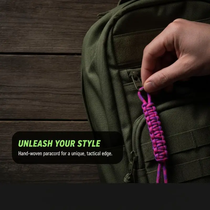 Outdoor-Rucksack-Erweiterungs-Hängekette in leuchtenden Dopamin-Farben, strapazierfähiger Nylon-Dekorriemen für Wander- und Reisetaschen. – Detail 5