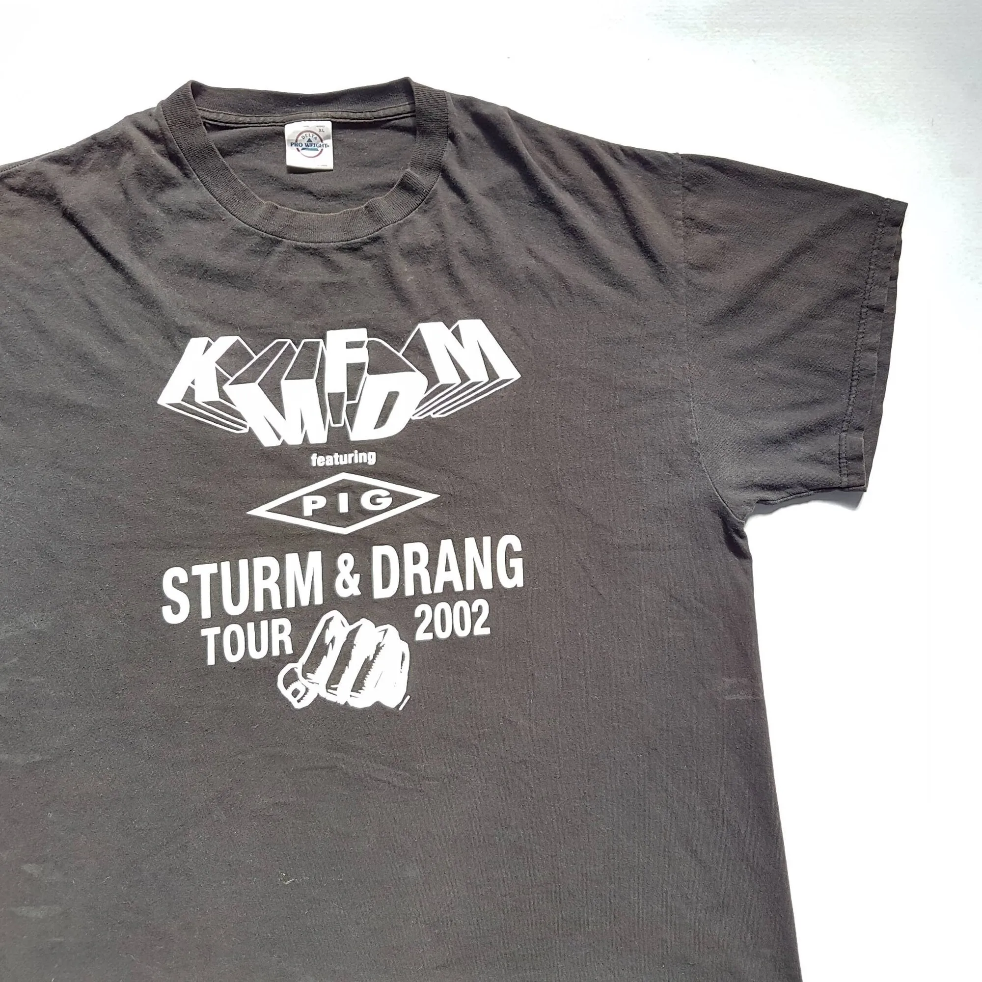 Vintage 2002 KMFDM Strum and Drung Tour 2002 Crew T Shirt size XL (W 25 x L 29.5)