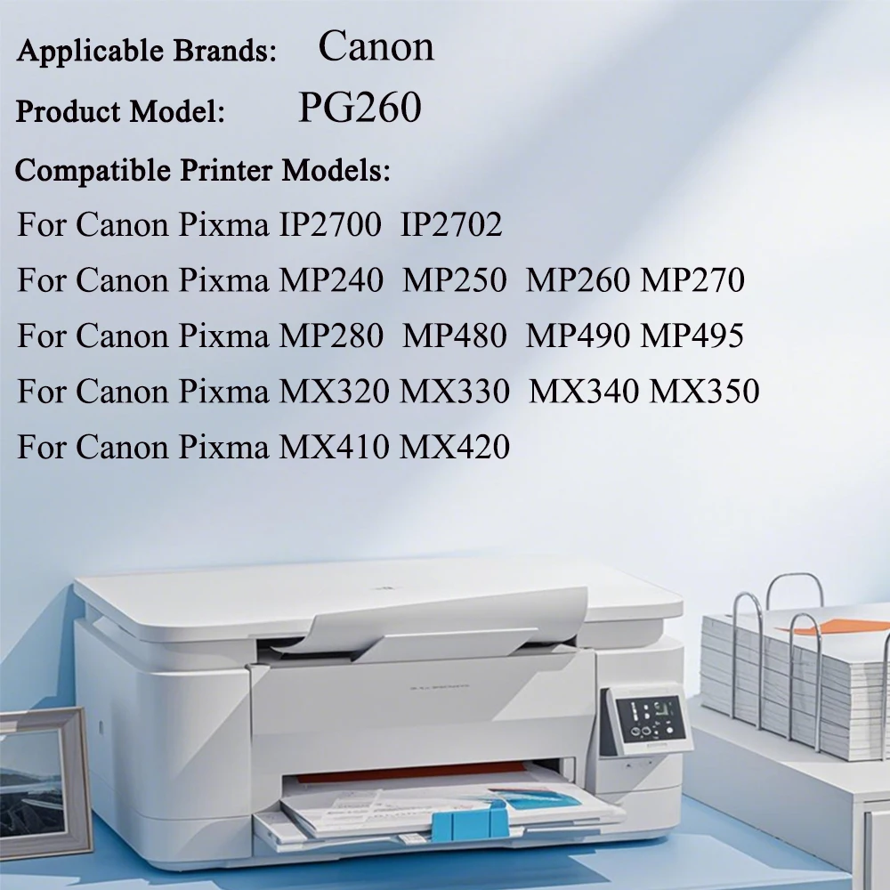 PG260 CL261 Smart Cartridge Refill Kit for Canon pg260 cl261 Compatible with Pixma MP240 MP250 MP260 MP270 MP280 MP480 Printers