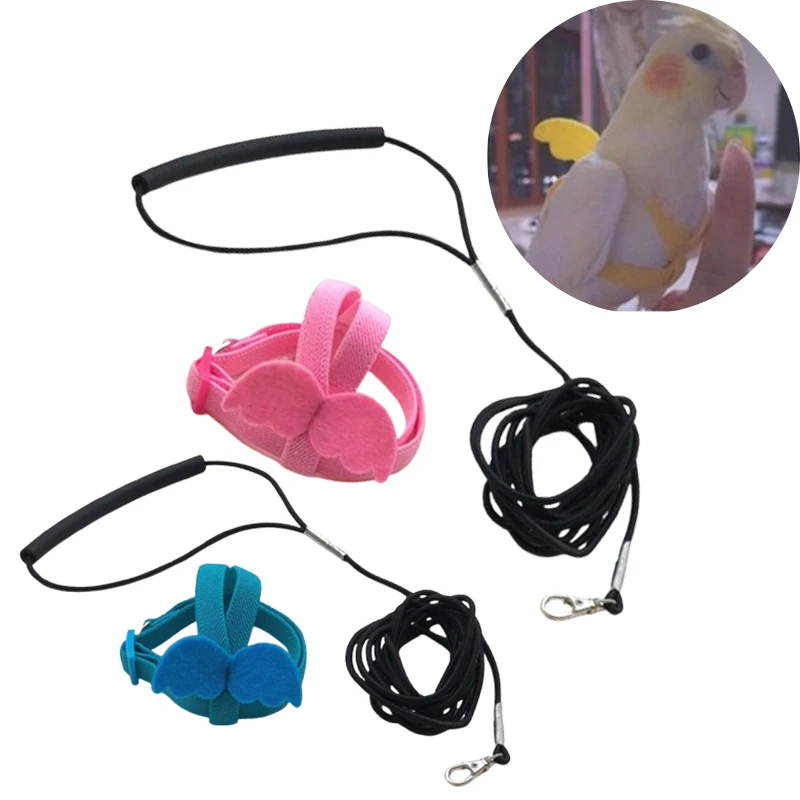 Ultra-Light Parrot Flight Harness Extended Leash For Lovebirds Cockatiels And Sun Conures Perfect For Outdoor Adventures