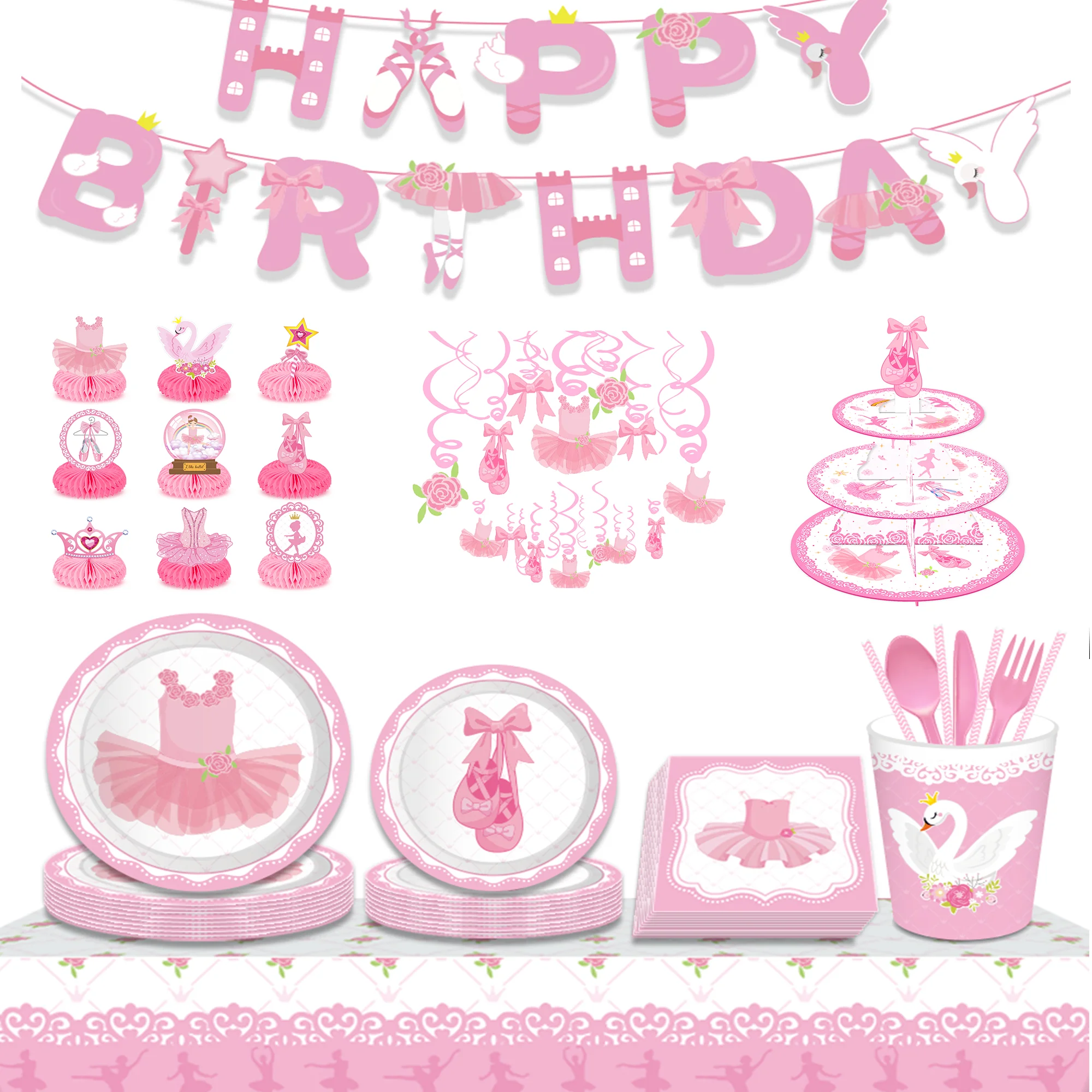 Ballett Einweg Geschirr Teller Serviette Cupcake Cupcake Halter Tischdecke Für Baby Dusche Kind Geburtstag Party Geschirr Dekor