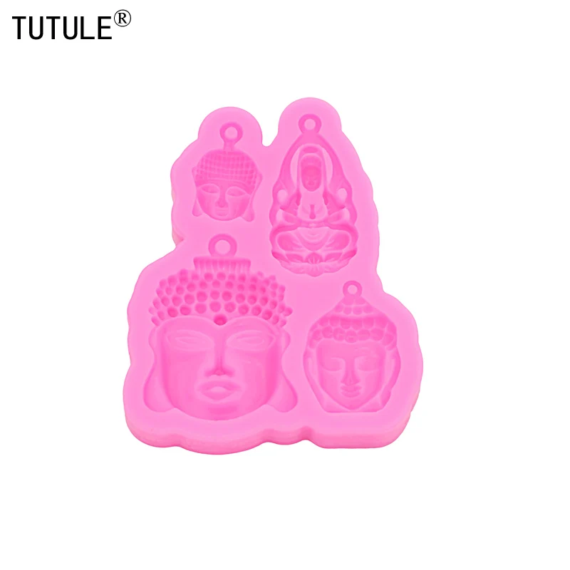 Buddha accessories Keychain earrings Silicone Molds DIY epoxy Flexible Polymer Clay Molds Buddha Statue Chocolate Silicone Mold