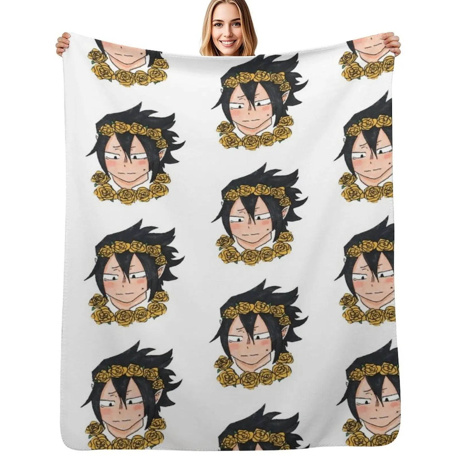 Tamaki Amajiki Flower Crown Throw Blanket Soft Warm Blanket Gift for Men Women Adults