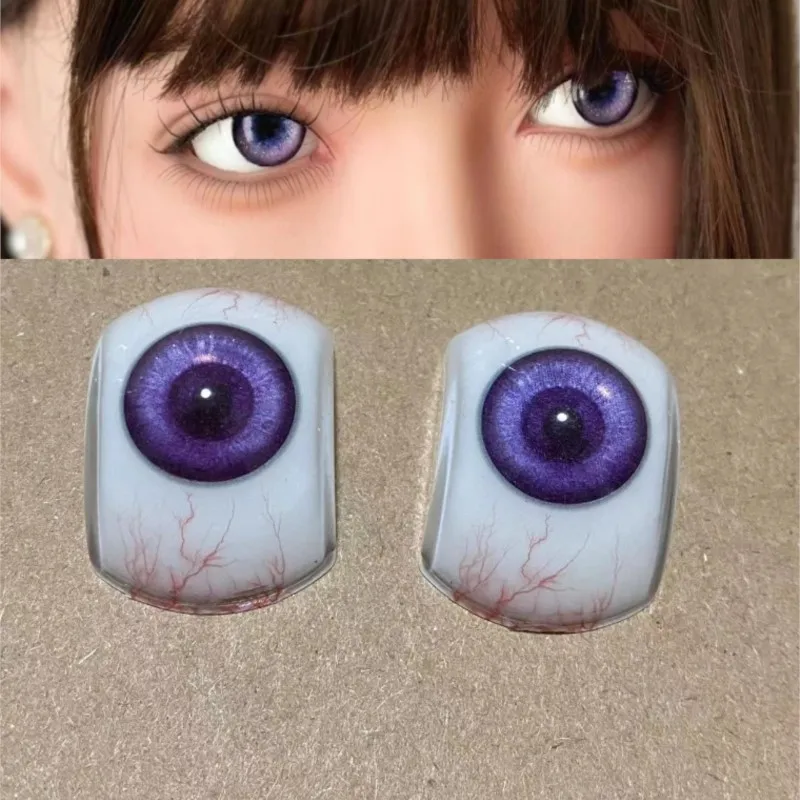 30mm High-End Acrylic Eyes Simulation Bloodshot Veins Boat-Shaped Silicone Doll Eyeballs DIY BJD Doll Realistic Accessories