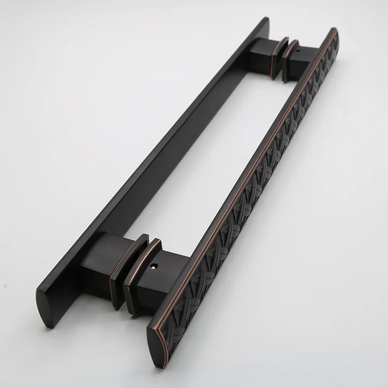 Glass door, wooden door, hotel and villa door handle installation holes: 6mm spacing, 320mm length, large handle