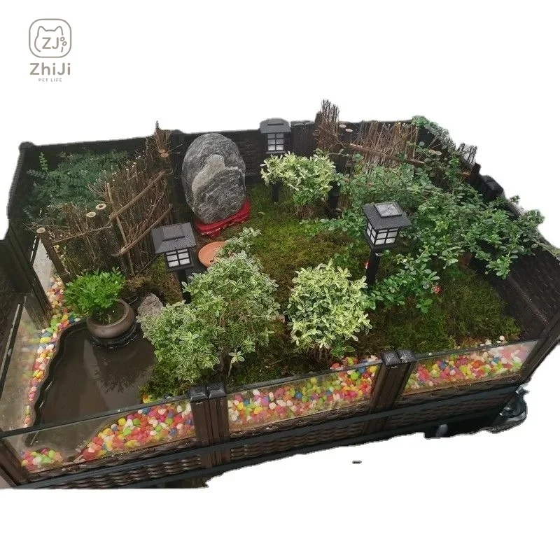 Turtle Tank Breeding Ecological Box Sun Landscape Half Water Platform Climbing Platform Large Turtle Breeding Box