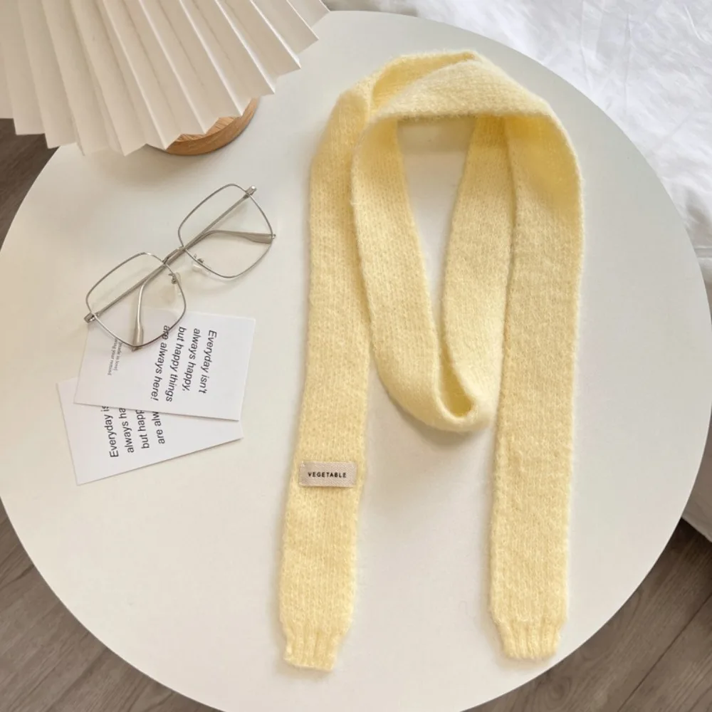 

Korean Style Y2K Thin Scarf Soft Neck Warmer Long Narrow Scarves Neckerchief Rainbow Color Harajuku Knitted Scarf
