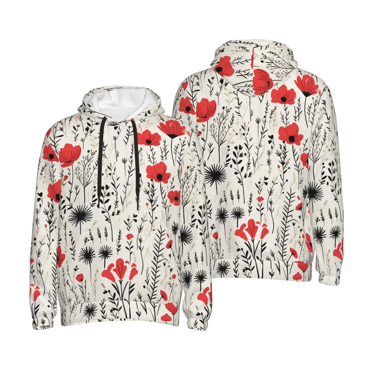 

Яркие толстовки с рисунком мака и луга, пуловер в стиле хип-хоп, осень-зима, мужская и женская толстовка, топы с длинными рукавами