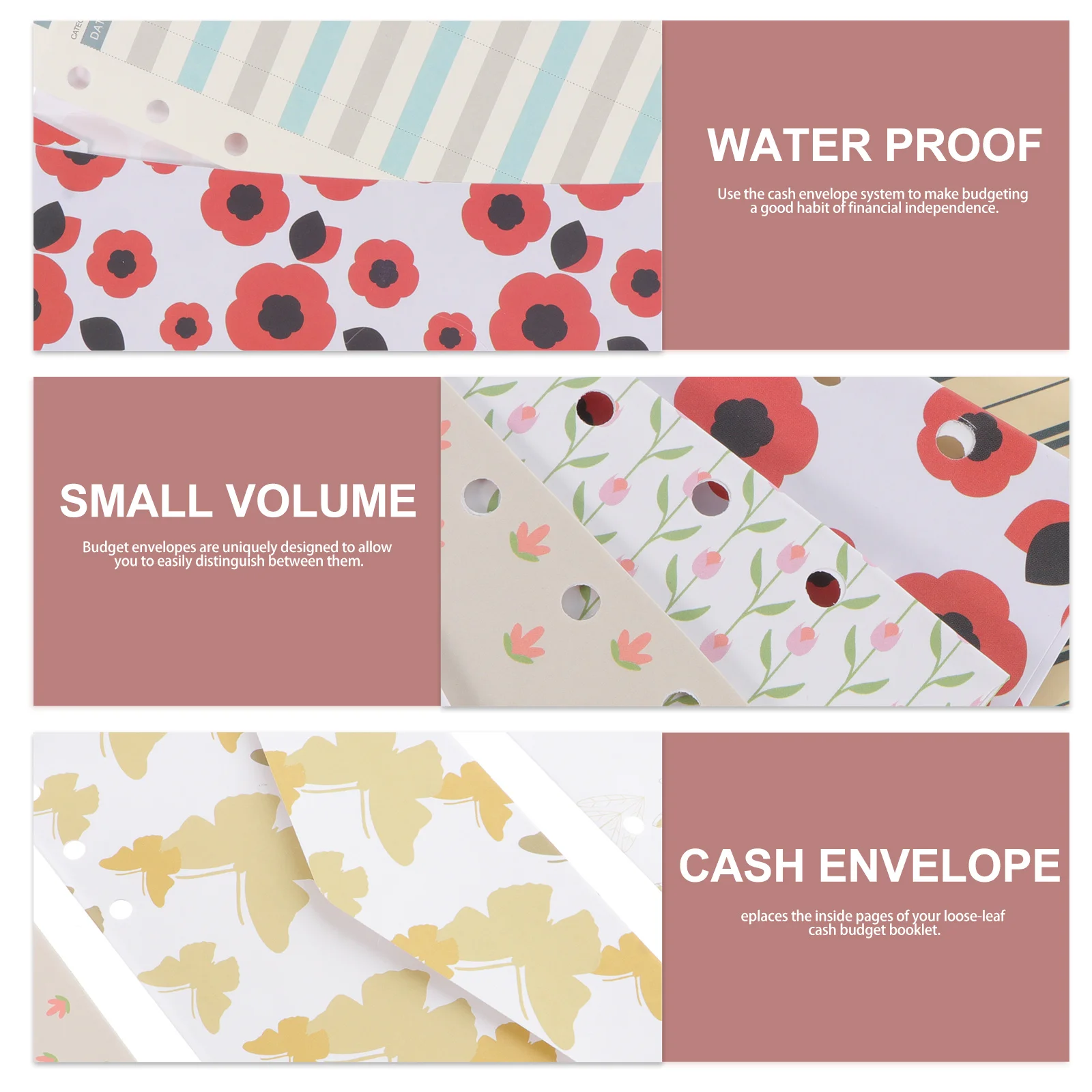 1Set Cash High-Grade Paper Portable Budget Sheets for Expense Recording Financial Management Envelope