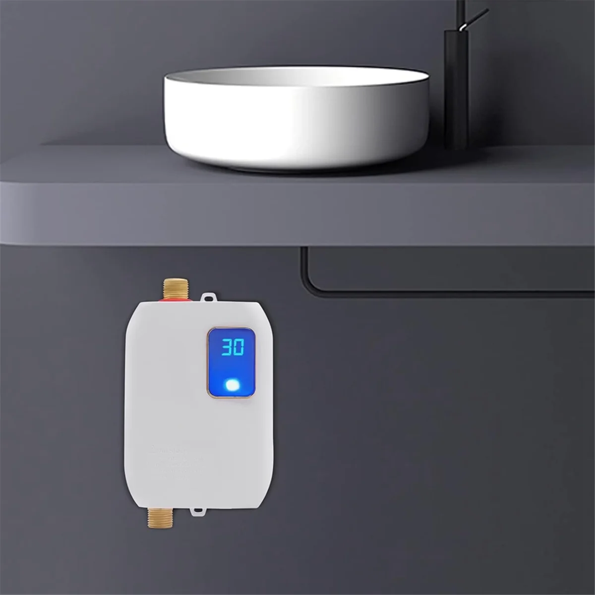 ABGU Water Heater,3500W Portable Electric Instant Hot Water Heater with Overheating Protection, for Kitchen, Bathroom EU Plug