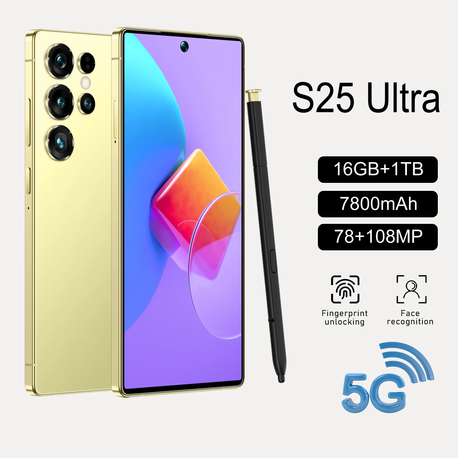 

NEW S25 Ultra HOT 2025 original intelligent 5G dual card dual standby Android 14 system global version 7800mAh battery