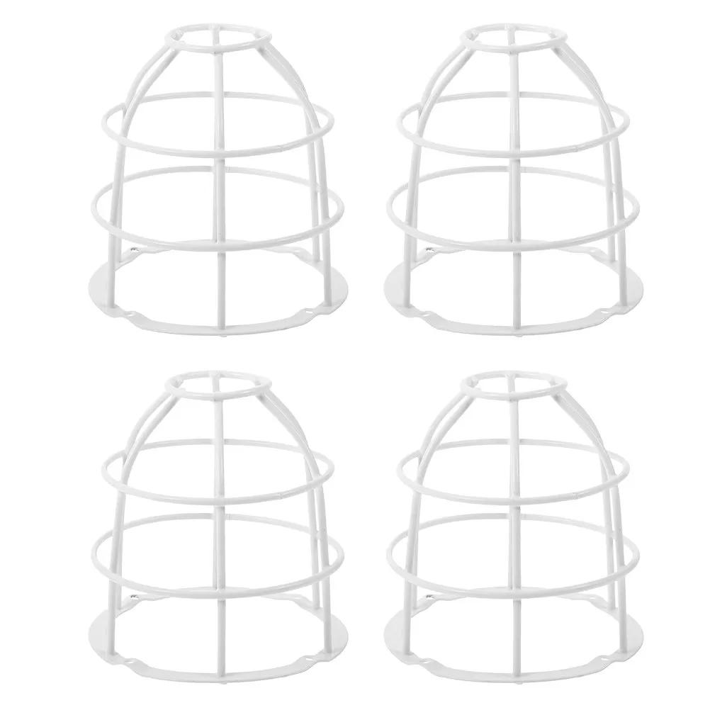 4Pcs Signal Lampshade Frame Sturdy Stainless Steel Explosion-Proof Lamp Shade Wire Cover for DIY Ceiling Pendant Light Table