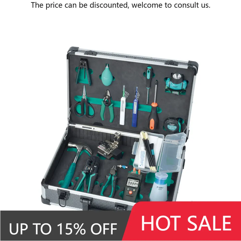 

PK-9458 Professional FTTH Fiber Optic Kit 19-Piece Set For Computer-Laptop Enterprise Network Setup Electric Wrench For 5G