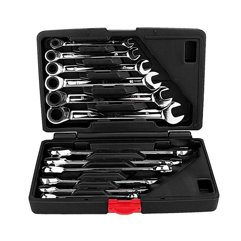 ABDJ-12PCS Dual-Purpose Ratchet Wrench Fixed Wrench Hand Tool Set 72 Teeth 12-Piece Ratchet Wrench Combination Kit