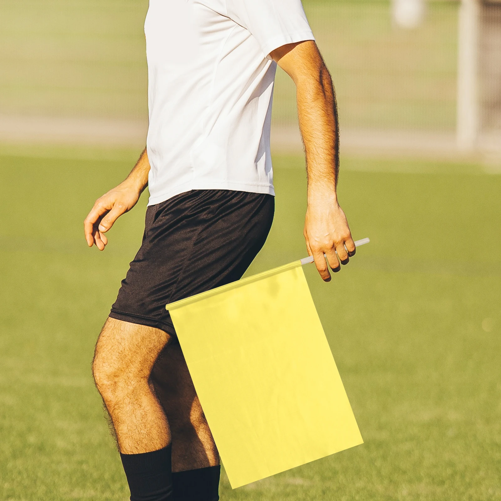 

4pcs Referee Flags Handheld Signal For Racing Football Match Competition Conducting Sports Training Lightweight Bright Colored