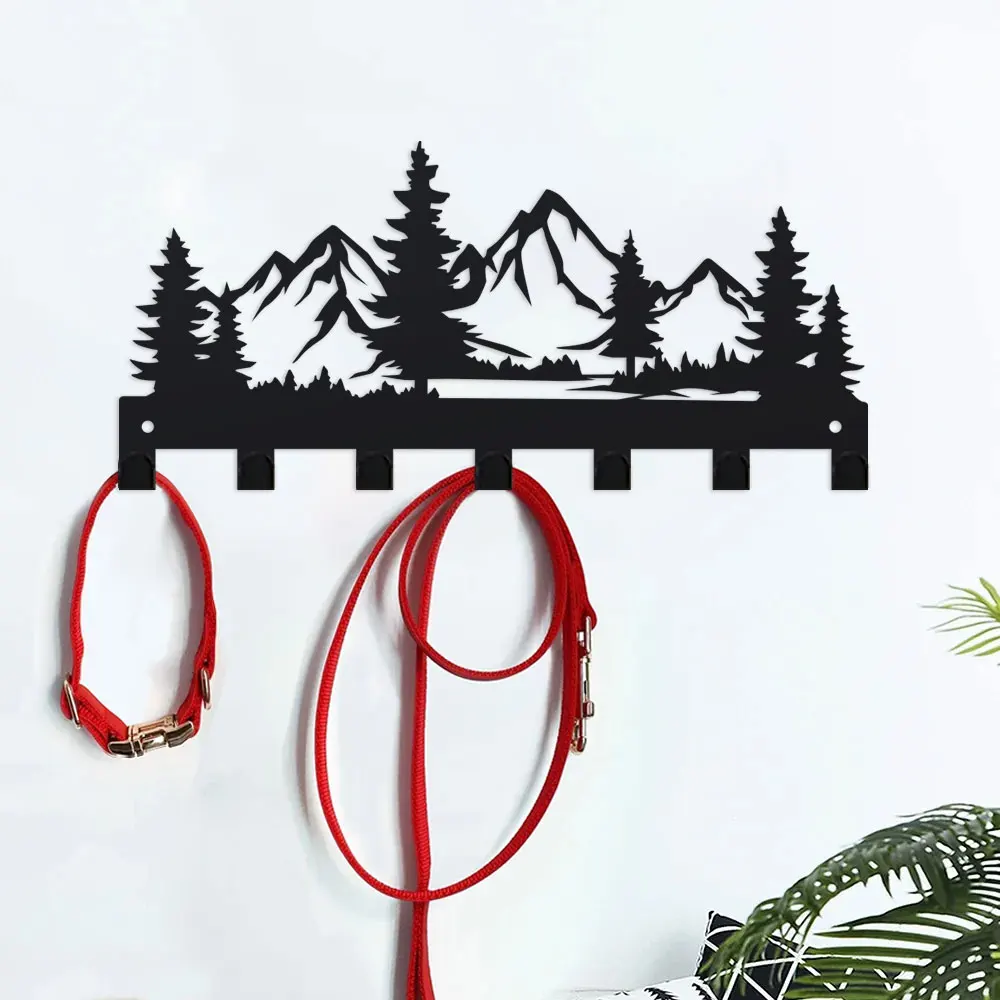 1pc Beautiful mountain forest shape metal key holder wall hooks organizer door entryway hallway kitchen wall decor rack hook