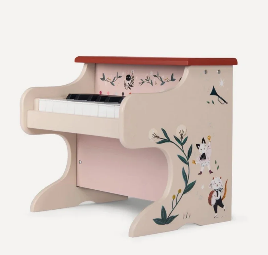 YOOMILY Wooden Electronic Piano Kids Toy Montessori Wood Early Educational Learning Musical Instruments Educational Toys