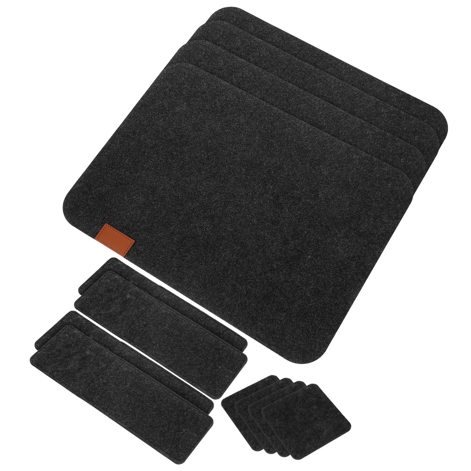 

4 set Heat Proof Felt Placemats Coasters Cutlery Bags For Family Gatherings Restaurants Non-Slip Wipeable Utensil Holder Table