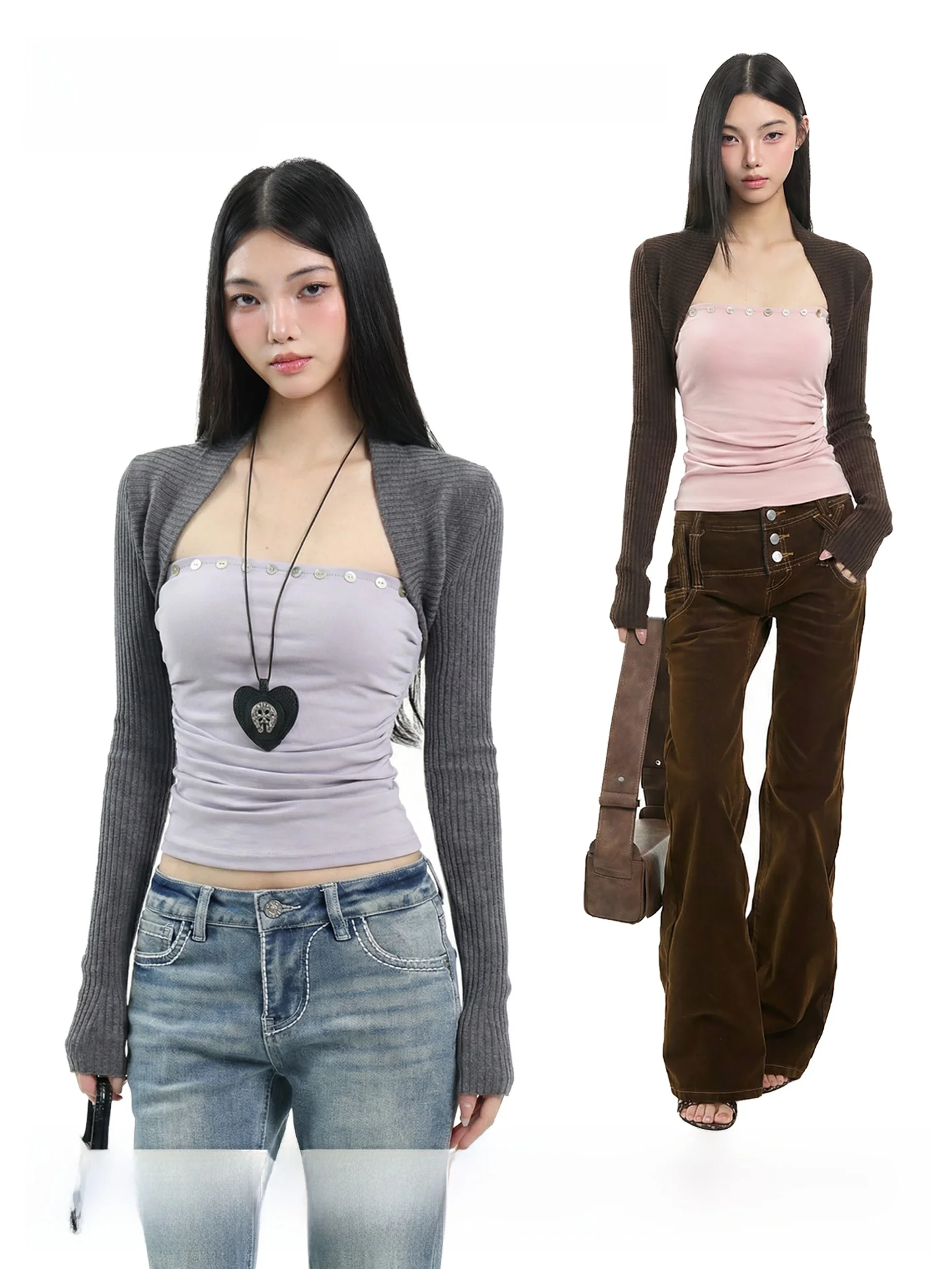 

Slim Fit Long Sve T-irt Women's Spring Vintage Design oulder Wrap Base irt Top UNCMHISEX Spicy Girl Sle Casual Simple