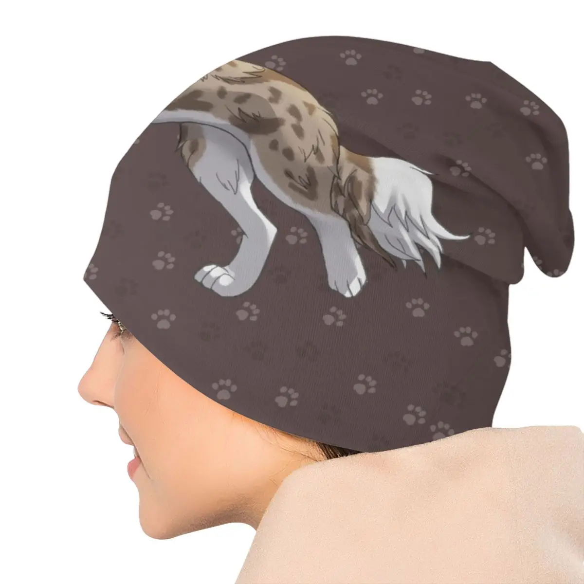 Running Red Lilac Merle Border Collie Beanie Cap Unisex Bonnet Homme Knitting Hats Cool Dog Pet Skullies Beanies Hats For