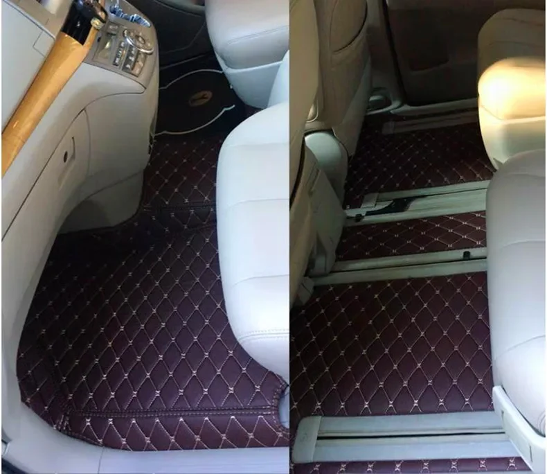 Good quality! Custom full set car floor mats + trunk mat for Right hand drive Toyota Estima 2021-2006 7 8 seats non-slip carpets