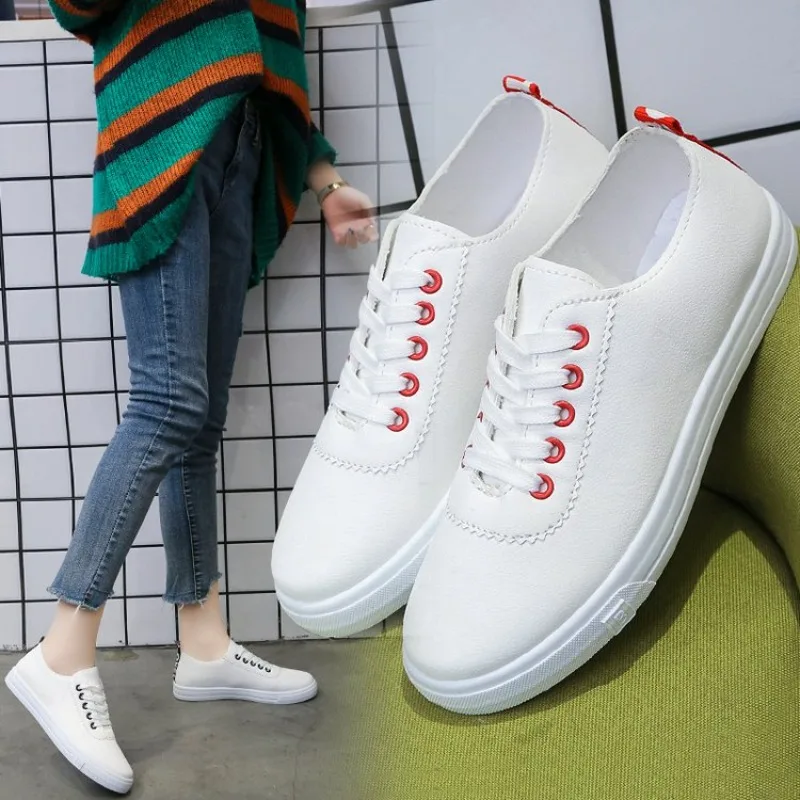 Shoes Women 2024 New Casual Breathable Sneakers Women White Lace-up Women's Vulcanize Shoes Summer Flat Bottom sports shoes