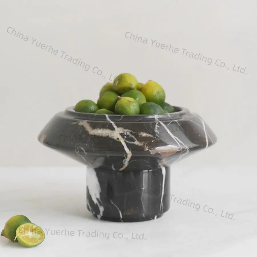 

Modern European light luxury green natural marble storage fruit plate small living room coffee table entrance desktop ornament