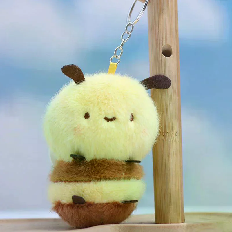 LLavero con colgante de muñeco de abeja, mochila elegante, bolso, colgante de muñeca, colgante de regalo para niña de peluche, llavero de insecto bonito Interior del coche