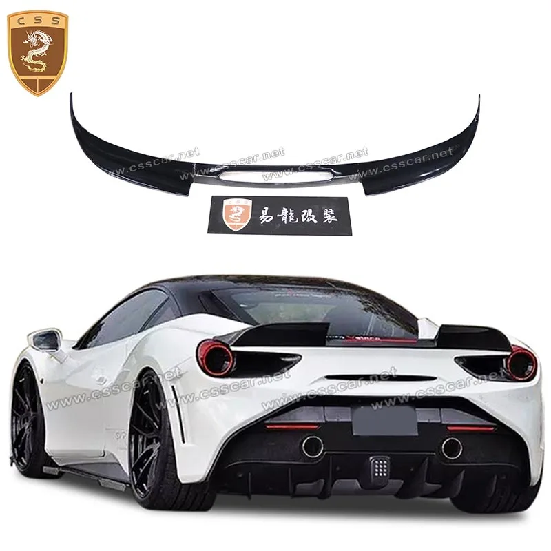 

Car Styling Carbon Fiber Exterior Rear Spoiler Tail Trunk Lid Boot Wing Cover Decoration For Ferrari 488 SVR 2015 2016 2017 2018