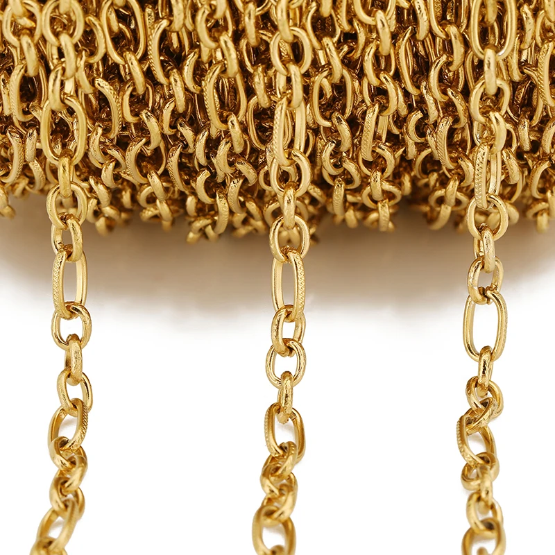 

1M Heavy Chunky Hip Hop Chain Stainless Steel Frosted Oval Link Chains for DIY Men Jewelry Making Punk Necklace Bracelet Chain