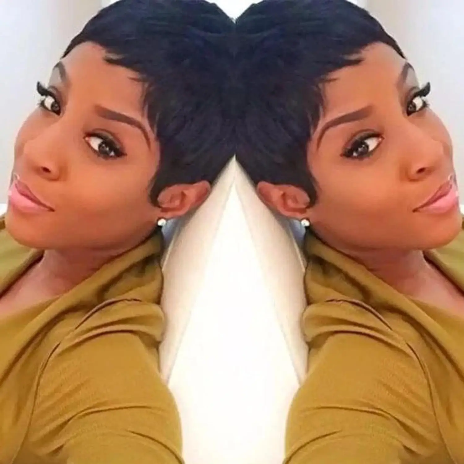 

Парик с стрижкой пикси, короткий черный парик из человеческих волос с челкой, короткие парики из натуральных волос для чернокожих женщин, дешевый костюм, машинное производство, косплей