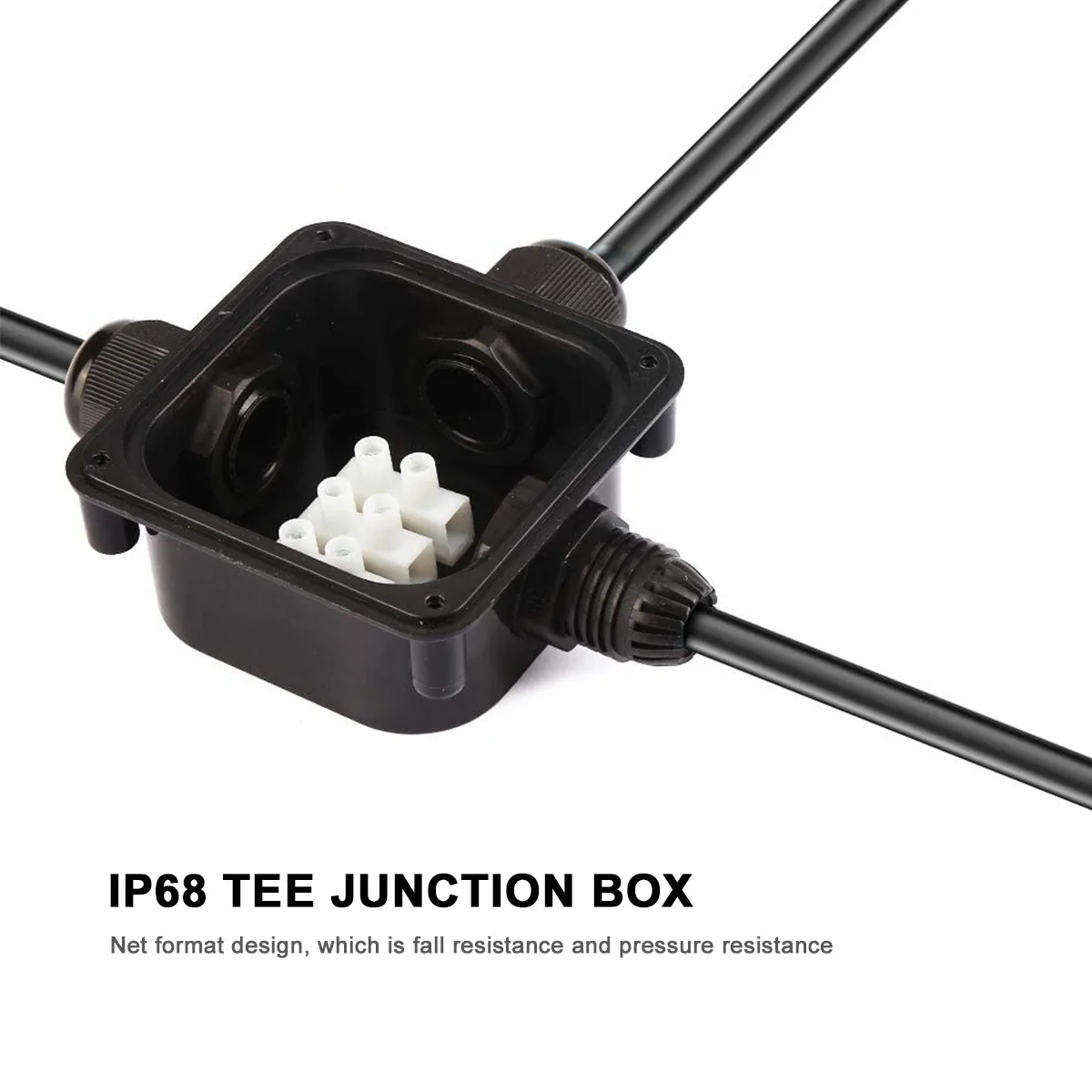 

5Pcs IP68 Waterproof Junction Box 3-Way Cable Connector Outdoor Electrical Cable Junction Case for LED Street Lamp Garden Light