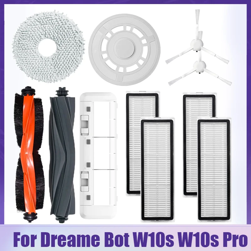 ل Dreame Bot W10s W10s Pro W20 روبوت مكنسة كهربائية غطاء فرشاة الأسطوانة Hepa تصفية ممسحة القماش الدعامة فرشاة جانبية الملحقات