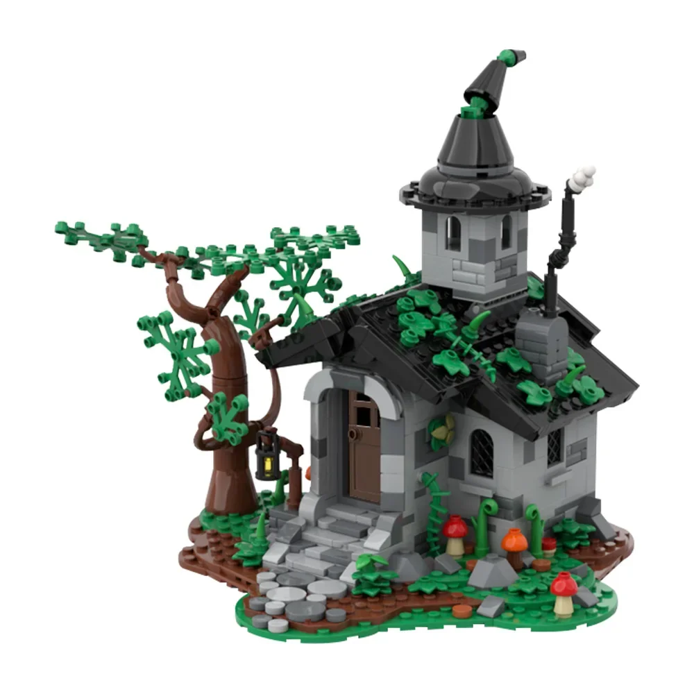 

Модель дома ведьмы MOC, строительные блоки, странный загадочный дом, игрушка, подарок для взрослых, идея на Хэллоуин