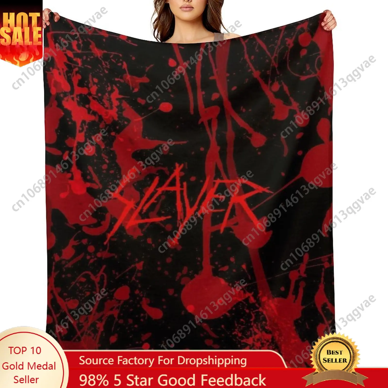 Фланелевые пледы Slayer Heavy Band, мягкие и теплые, идеальные для зимы