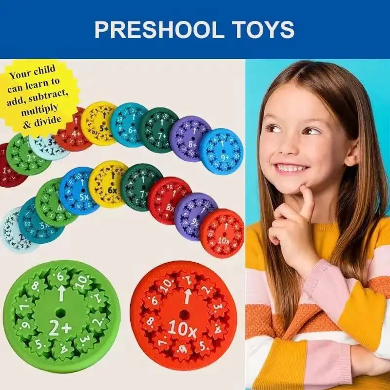 Jeux de mathématiques amusants pour enfants, Fidget Spinners, Puzzle de bureau, Jeux de multiplication Montessori, Cadeaux de Noël pour garçons et filles, 3 à 6 ans