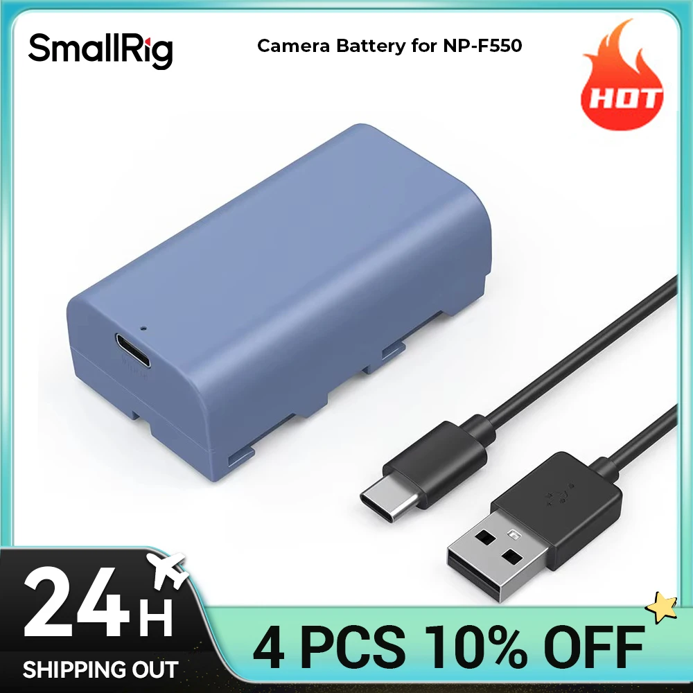 

Сменный аккумулятор SmallRig 3500 мАч, совместимый с NP-F550 для Sony NP-F550 F570 F750 F770 F950 F960 F970, быстрая зарядка USB-C