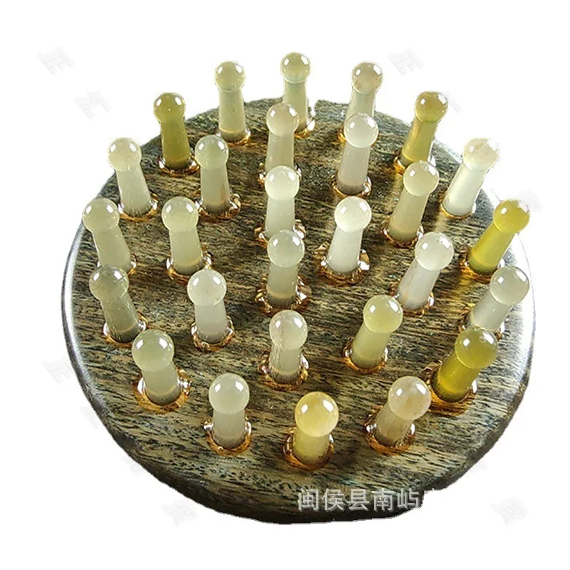 Ring Horn Comb Massage Comb Head Boys and Girls Shampoo Brush Scalp Meridian Comb Household Disc DingTalk Sandalwood