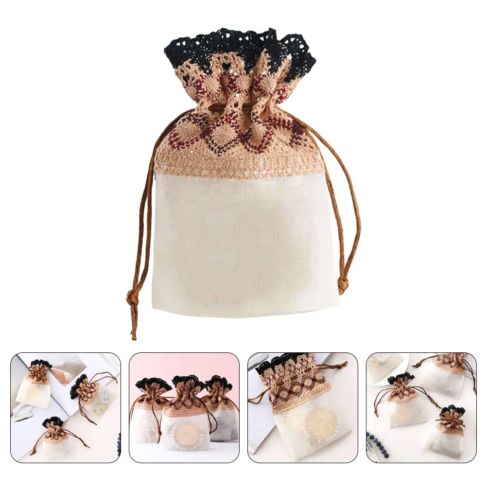 

5 Pcs Lace Drawstring Pocket Storage Bag Pouches Bags Pockets Wash Favor Cute Travel