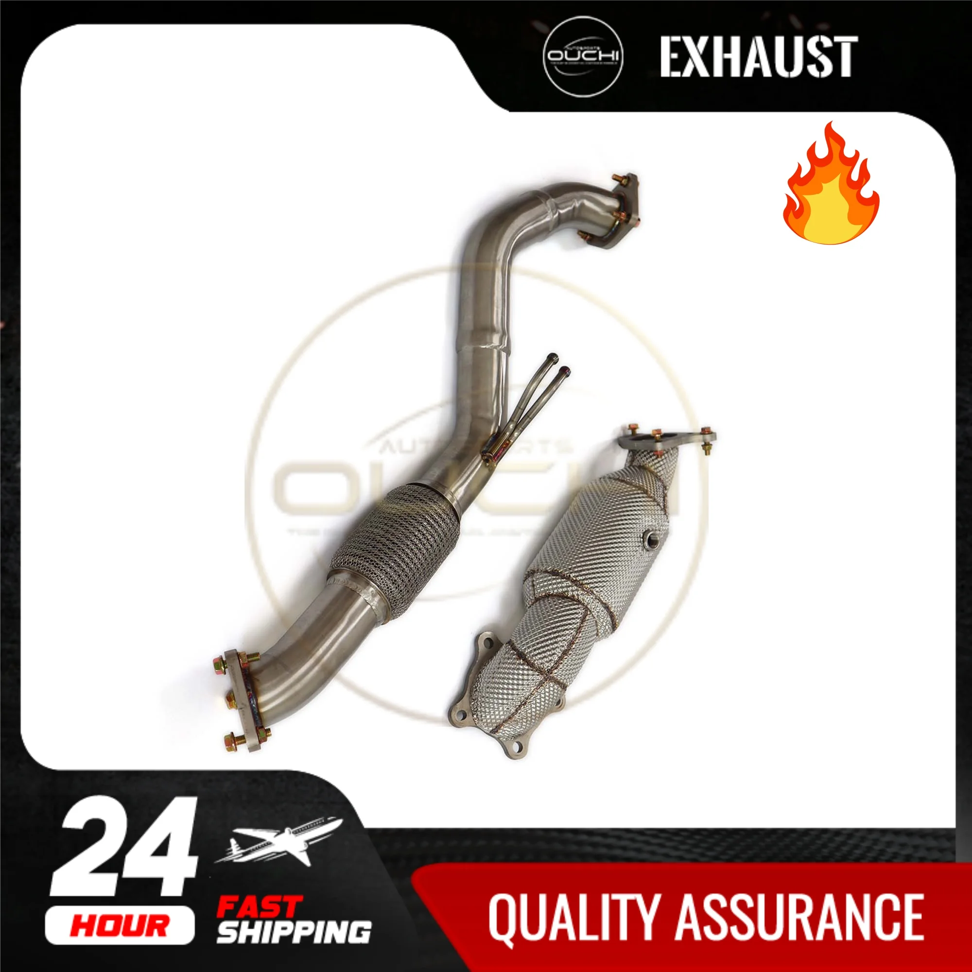 

OUCHI Stainless Steel Accessories for Honda Civic FE 11 Generation 1.5T Front Downpipe Resonant tube Car Tube Exhaust System