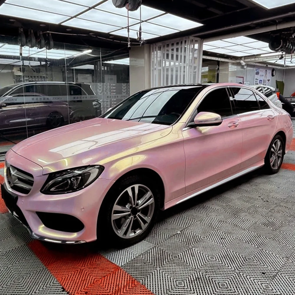 

Car Wrap Film Glazed Gold Pink Auto Color Change Vinyl Film PVC Sticker PET Bubble Free Wrapping Car Accessories Auto Decals