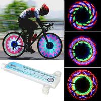 32 Color Mountain Bike Wheel Light Spoke Lights Warning Light Tire Signal Light Double Sided Colorful LED Bike Wheel Lights