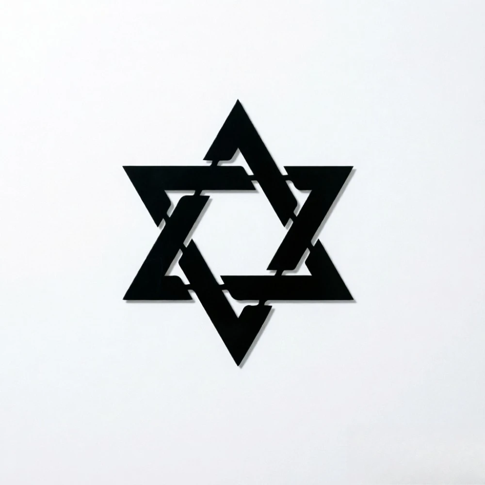 CIFBUY Metal Wall Art Star of David Sign Iron Craft Sculpture Indoor Outdoor Retro Spiritual Plaque