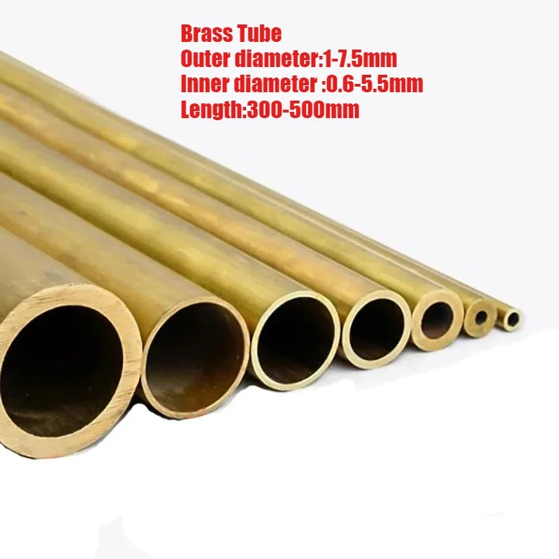 Outer Diameter 1-7.5mm Round Brass Tube Brass Alloy Pipe Straight Finish Draw Precise Small Outer Diameter Length 300-500mm