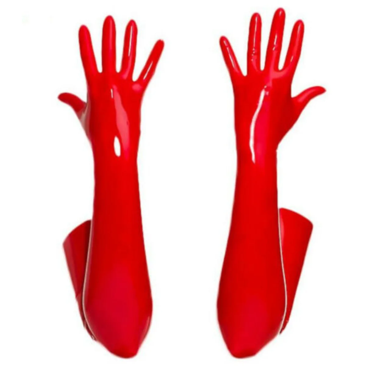 Unisex Latex Rubber Gloves Black Moulded Shoulder Length Latex Gloves Unisex Black Long Fetish Gloves