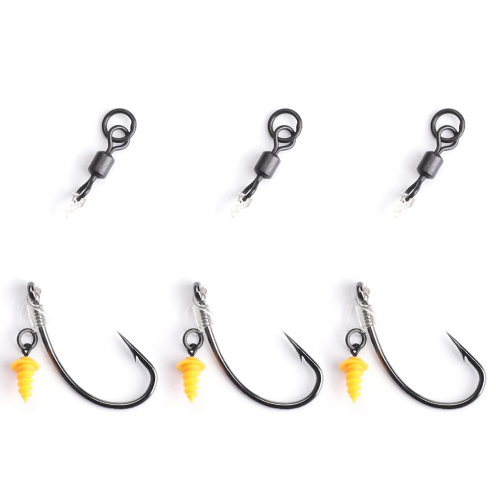 Fishing Hook Set Carp Fishing Hook Bait Screw Swivel Crank Hook Fishing Enthusiasts High-carbon Steel Fishing Trips