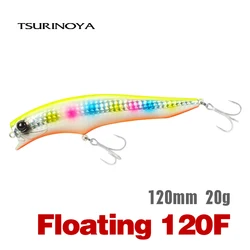 TSURINOYA Floating Minnow 120F Ultra Long Casting Beach Fishing Lure 120mm 20g 0-30cm GORGO Saltwater Seabass Flounder HardBaits