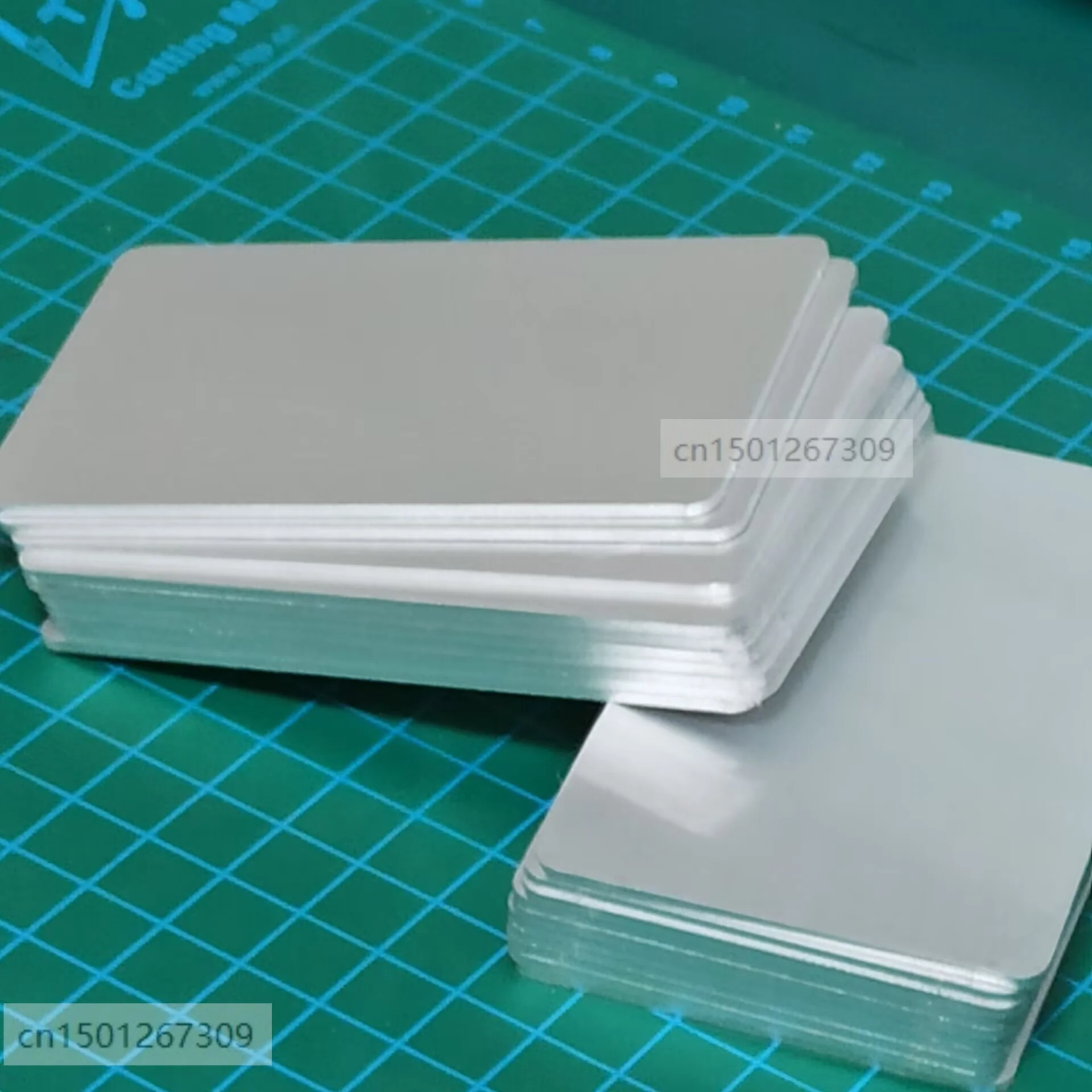 20pcs Matte Finish Anodized Aluminum Blank Metal Business Cards For Laser Engraving Thickness 1.0mm and 1.5mm Available