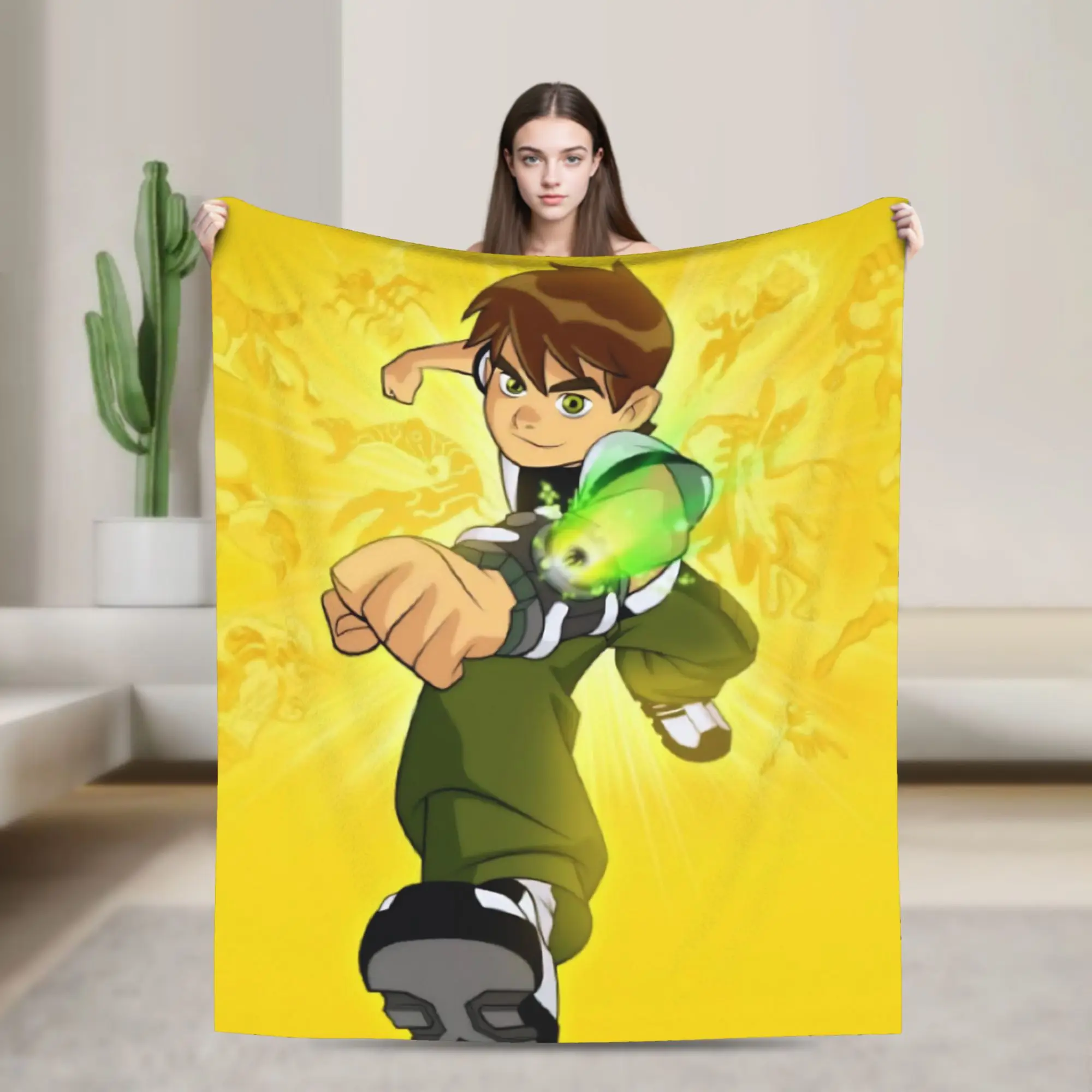 Ben 10 Anime Printed Blanket For Men Women Super Soft Cozy  Throw Blankets for Couch 50x60 Inches Multiple Sizes