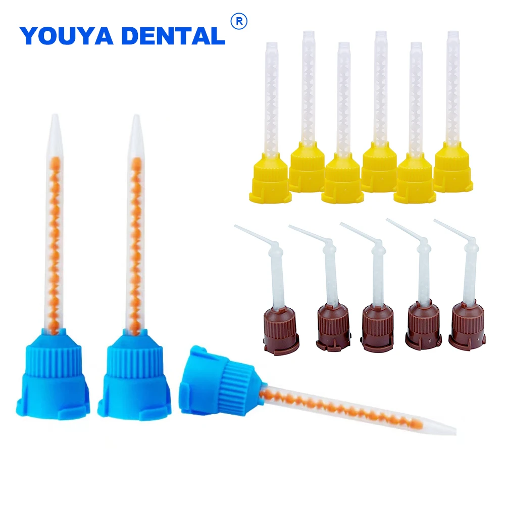 Dental Materials Dentistry Disposable Silicone Rubber Gun Conveying Mixing Head Impression Nozzles Mixer Syringe Tips Tube